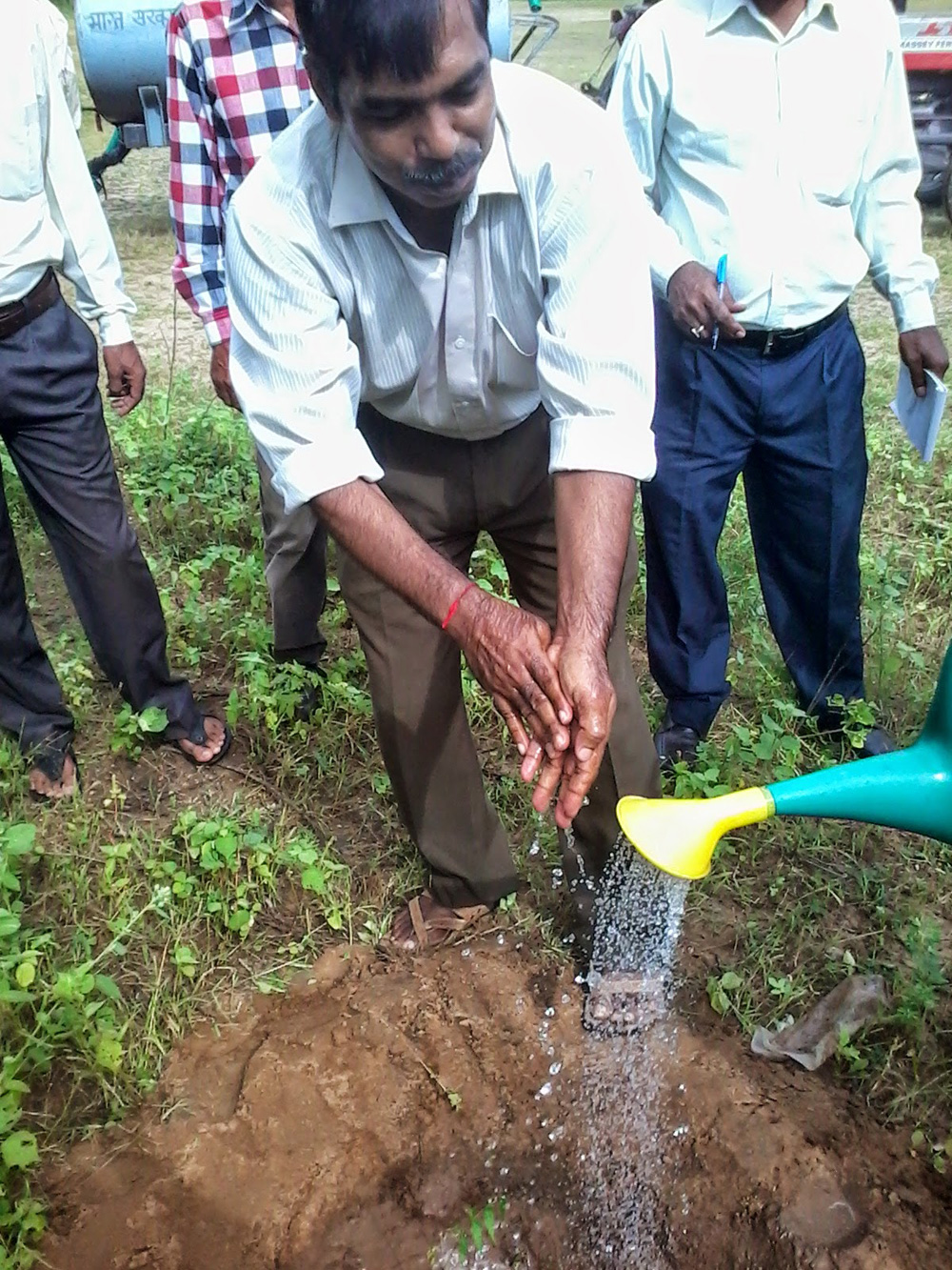 Massive plantation in leadership of director at CSWRI farm Avikanagar at different locations on dated 5.09.2014 on the eve of teacher day