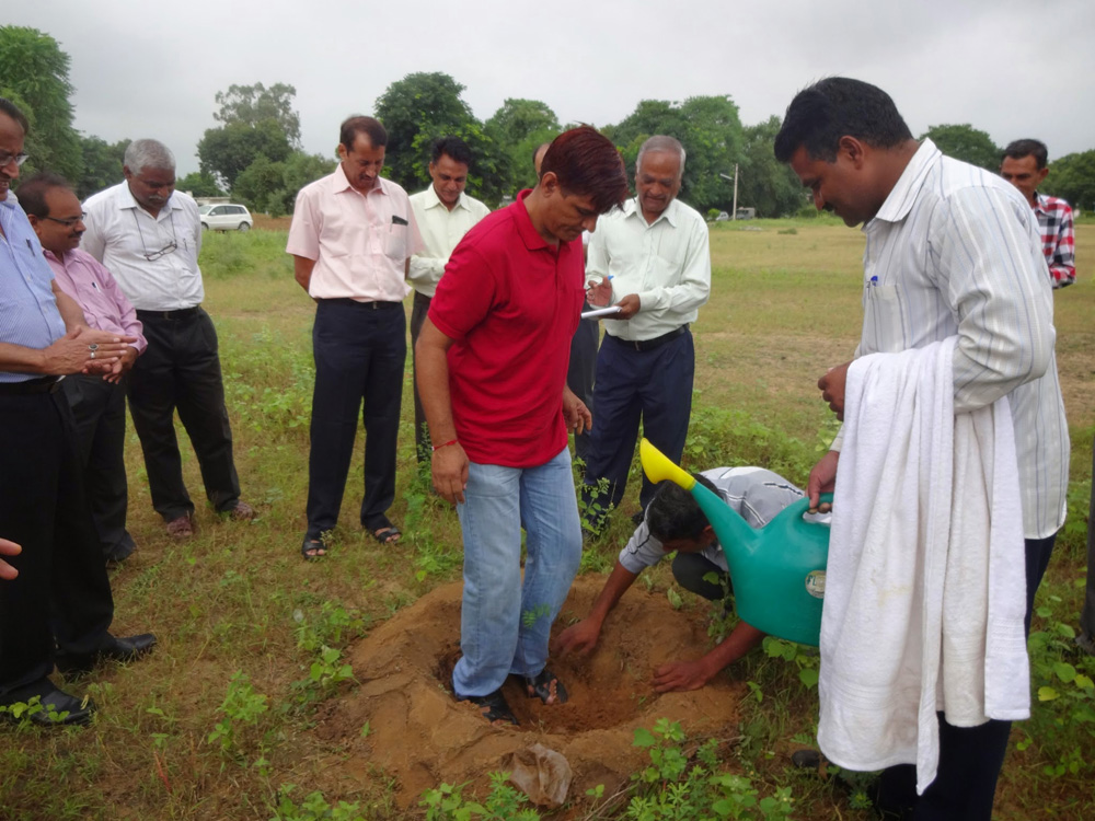 Massive plantation in leadership of director at CSWRI farm Avikanagar at different locations on dated 5.09.2014 on the eve of teacher day